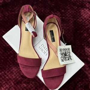 Women’s Burgundy Ankle-Strap Heels size 7.5 New in Box